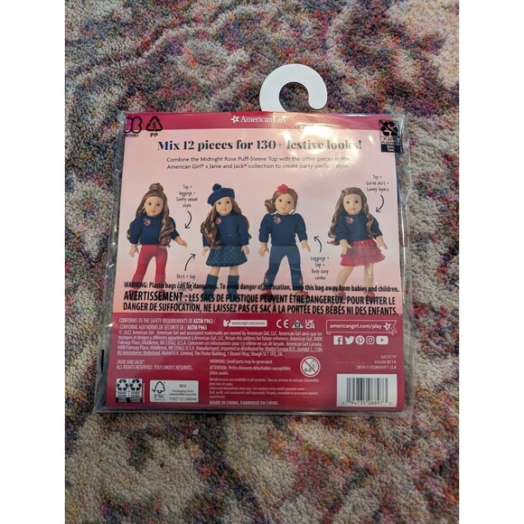 American Girl Janie and Jack puff top sweater and tartan skirt set for 18" dolls - Picture 4 of 6